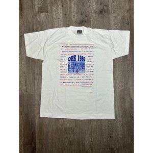 Best Fruit Of The Loom DHS 1960‎ White T-Shirt Women's Size Large Vintage 90's